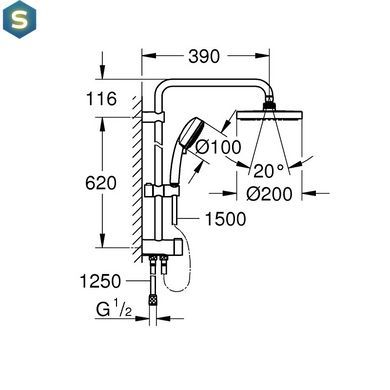 Душевая система Grohe New Tempesta Cosmopolitan System 200 27394002