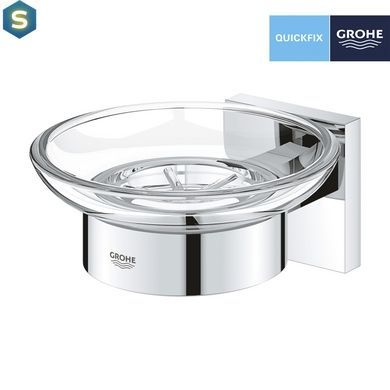 Мыльница с держателем Grohe QuickFix Start Cube 41096000, Хром