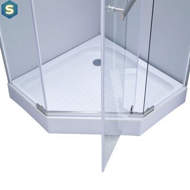 Душова кабіна Lidz Dozorca SC90x90.CRM.LOW.TR, скло прозоре 6 мм, Хром, Універсальна, прозорий