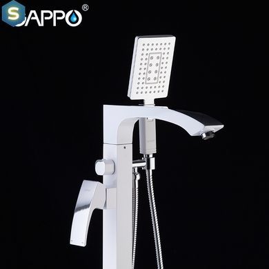 G3007-8 Змішувач для ванни підлоговий короткий гусак білий/хром &Oslash;35 Gappo Jacob 1/3, Білий