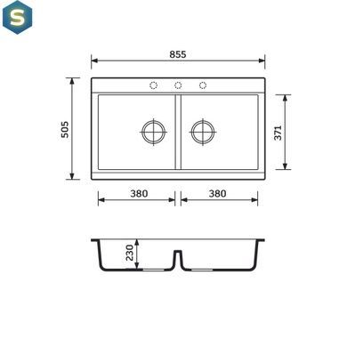 Кухонная мойка Adamant Similar 885x505x230 коричневый 370223, Цемент матовый