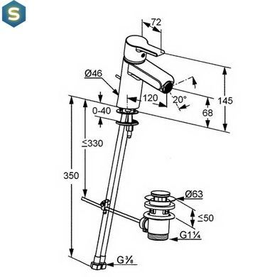 Змішувач для умивальника Kludi O-Cean 384300575, Хром