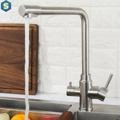 Смеситель для кухни нержавейка Г-гусак гайка &Oslash;35 Frap 1/10 F43899-1, Нержавеющая сталь