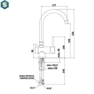 Змішувач для кухні Paffoni Stick SK190ST, Хром