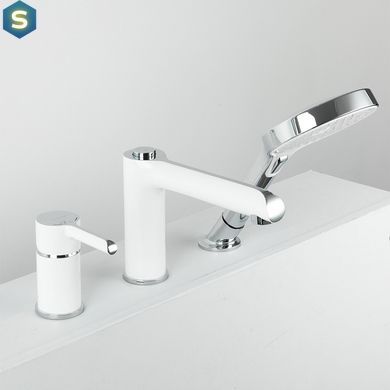 Смеситель для ванны на борт Gappo G1103-8, белый/хром, Хром