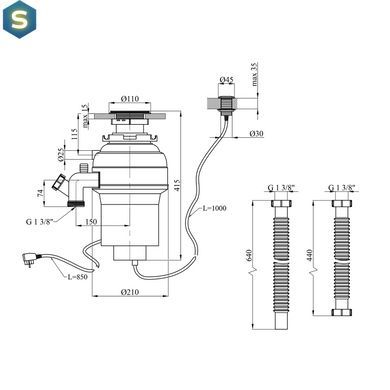 Подрібнювач харчових відходів Kroner KRP Kaiman WHI-550W CV028299