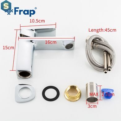 F1046 Змішувач для умивальника гайка &Oslash;35 Frap 1/10, Хром