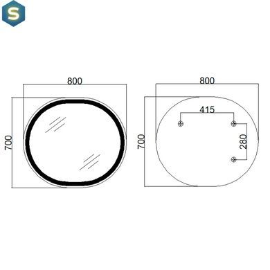 Зеркало Qtap Gemini 800х700 с LED-подсветкой Touch, с антизапотеванием, с диммером температуры цвета (3000-6500K) Reverse QT2578R8071W