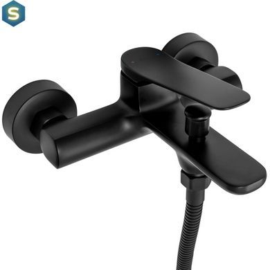 Змішувач для ванни і душа Rea Creek black чорний настінний REA-B9667, Чорний/золото