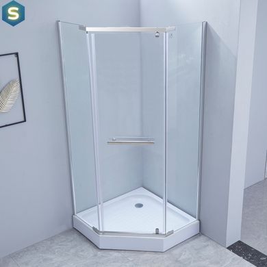 Душова кабіна Lidz Dozorca SC90x90.CRM.LOW.TR, скло прозоре 6 мм, Хром, Універсальна, прозорий