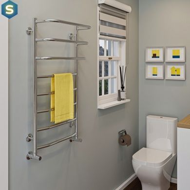 Рушникосушарка KOSSER Каскад Трапеція 900х530/8, Сріблястий, Нижнє