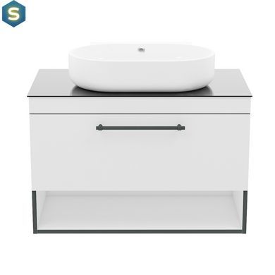 Тумба з умивальником Imprese Black Edge 90 см біла f32119W