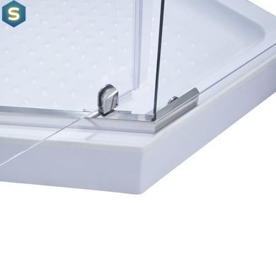 Душова кабіна Lidz Dozorca SC90x90.CRM.LOW.TR, скло прозоре 6 мм, Хром, Універсальна, прозорий