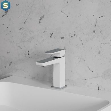 Змішувач для умивальника Omnires Parma white PM7410CRB, Білий