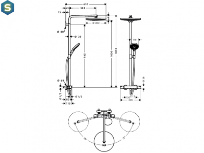 Душова система Hansgrohe Raindance Select 27129000