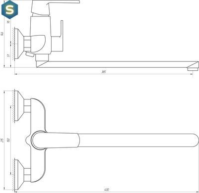 Змішувач для ванни Globus Lux Laguna GLA-0208, Хром
