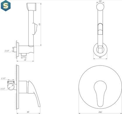 Гігієнічний душ Globus Lux Solly GLSO-0110, Хром