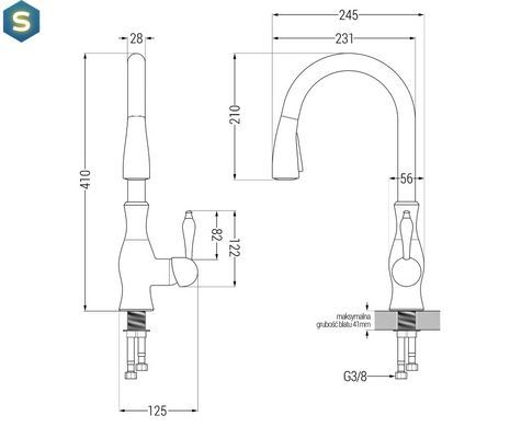 Смеситель для кухни Mexen Savita white MEX-672601-20, Белый