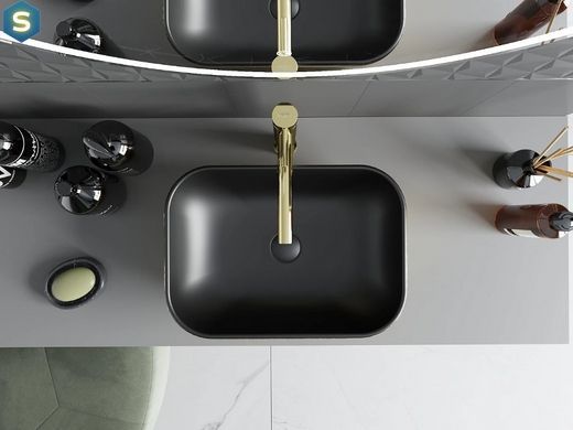 Умивальник Mexen Rita brushed gold black matt накладний MEX-21084577, Золотий