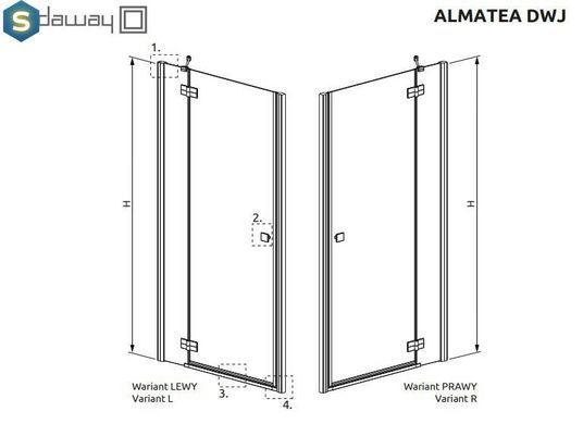 Душевая дверь Radaway Almatea DWJ 120 см 31402-01-12N