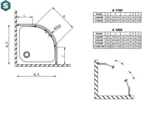 Душевая кабина Radaway Premium Plus A 90x90x170 стекло коричневое 30401-01-08N