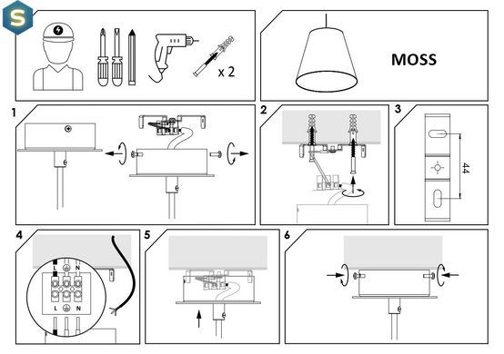 Люстра Nowodvorski 9737 Moss E27 3x60W IP20 Bl