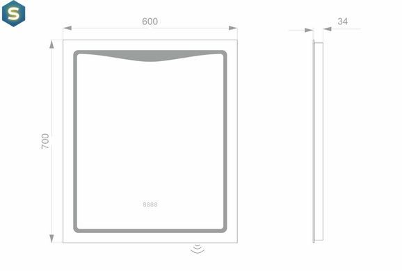 Дзеркало Koller Pool LED Line 600x700 LN7060LED