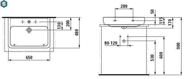 Умивальник Laufen Pro 65x48 H8179530001041, Білий
