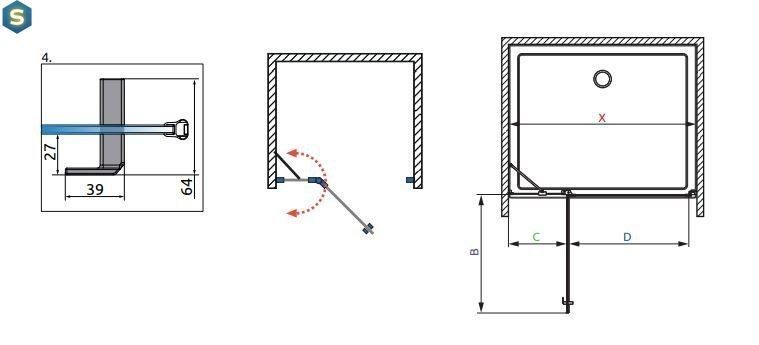 Душові двері Radaway Nes Black DWJ II 120 см 10036120-54-01R