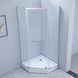 Душова кабіна Lidz Dozorca SC90x90.CRM.LOW.TR, скло прозоре 6 мм, Хром, Універсальна, прозорий