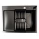 Кухонная мойка CM 65x50 R PVD черная Platinum Handmade (круглый сифон 3.0/0.8), Черный/золото