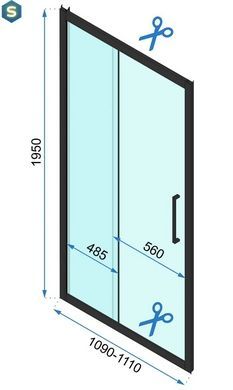 Душевая кабина Rea Rapid Slide 80x110 black REA-K6421 + REA-K6401, Черный матовый, Универсальная, прозрачный, черный матовый