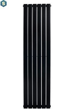 Вертикальный дизайнерский радиатор отопления Arttidesign Livorno II 6/1800/408 чёрный матовий, Черный матовый