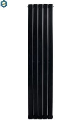 Вертикальный дизайнерский радиатор отопления Arttidesign Livorno II 5/1800/340/50 чёрный матовий, Черный матовый