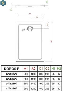 Душевой поддон Radaway Doros F 120x90 SDRF1290-01