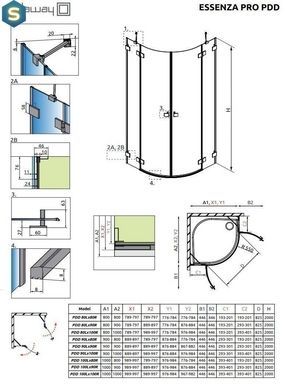 Душевая кабина Radaway Essenza Pro White PDD 90Lx100Rx200 10095090-04-01L+10095100-04-01R