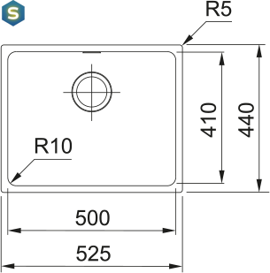 Franke Sirius SID 110-50, Тектонайт, Серый