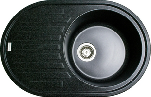 Кухонная мойка Adamant Ellipsis 765x495x200 чёрный металлик 000008407, Черный/золото