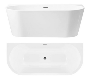 Пристенная акриловая ванна Rea Capri 160x80 см white REA-W9803, Белый