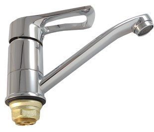 F4566-2 Змішувач для кухні короткий гусак гайка &Oslash;40 Frap 1/10, Хром