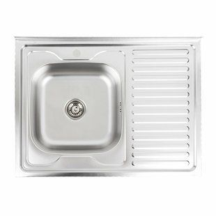 Кухонная мойка из нержавеющей стали Platinum 8060 L декор (0,7/160 мм), Decor