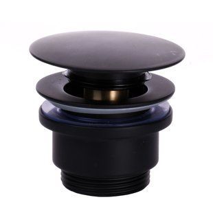 Донный клапан Topaz TK-15A-BL (Click-clack), Черный матовый
