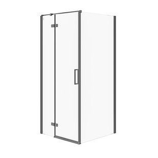 Душова кабіна Cersanit Jota чорна 90x90x195 L з розпашними дверми прозоре скло S160-003, Ліва, прозорий, чорний