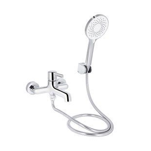 Змішувач для ванни Qtap Cardinal (з душовим гарнітуром) QTCAR259CRM45656 Chrome, Хром