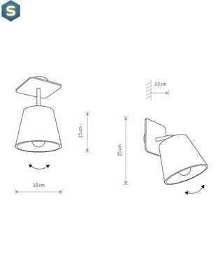 Бра Nowodvorski 9718 Awinion E27 1x40W IP20 Gr