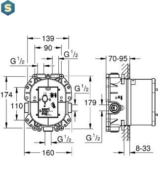 Скрытая часть Grohe Rapido 35500000