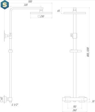 Душова система Globus Lux GLQ-0040T, Хром