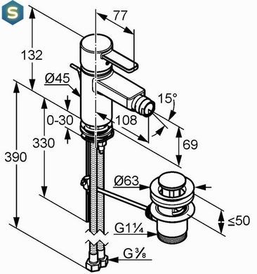 Смеситель для биде Kludi Zenta 385300575, Хром