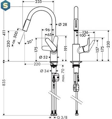 Змішувач для кухні Hansgrohe Focus M41 31815000