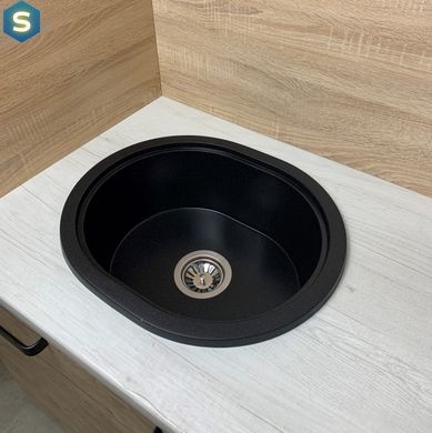 Кухонная мойка Adamant Circum 500x425x180 чёрный металлик 630223, Черный/золото
